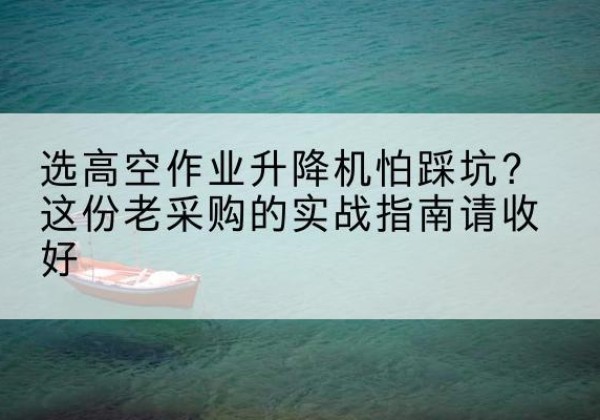 分宜高空作业升降机厂家推荐-选高空作业升降机怕踩坑？这份老采购的实战指南请收好