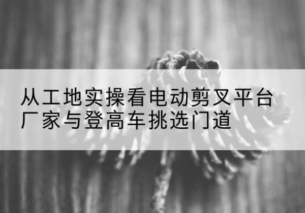 分宜电动剪叉升降平台厂家-从工地实操看电动剪叉平台厂家与登高车挑选门道